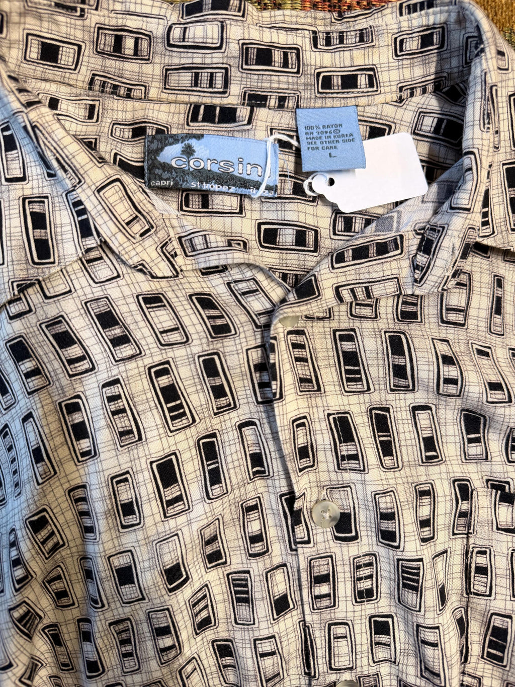 Corsini Abstract Geometric Button-Up Shirt