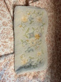 Vintage Debbie Floral Beaded Clutch Purse White Seed Bead Evening Bag Wedding Handbag