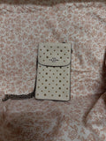 Coach White Studded Phone Crossbody Wallet