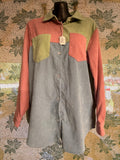 Shein Colorblock Corduroy Shacket