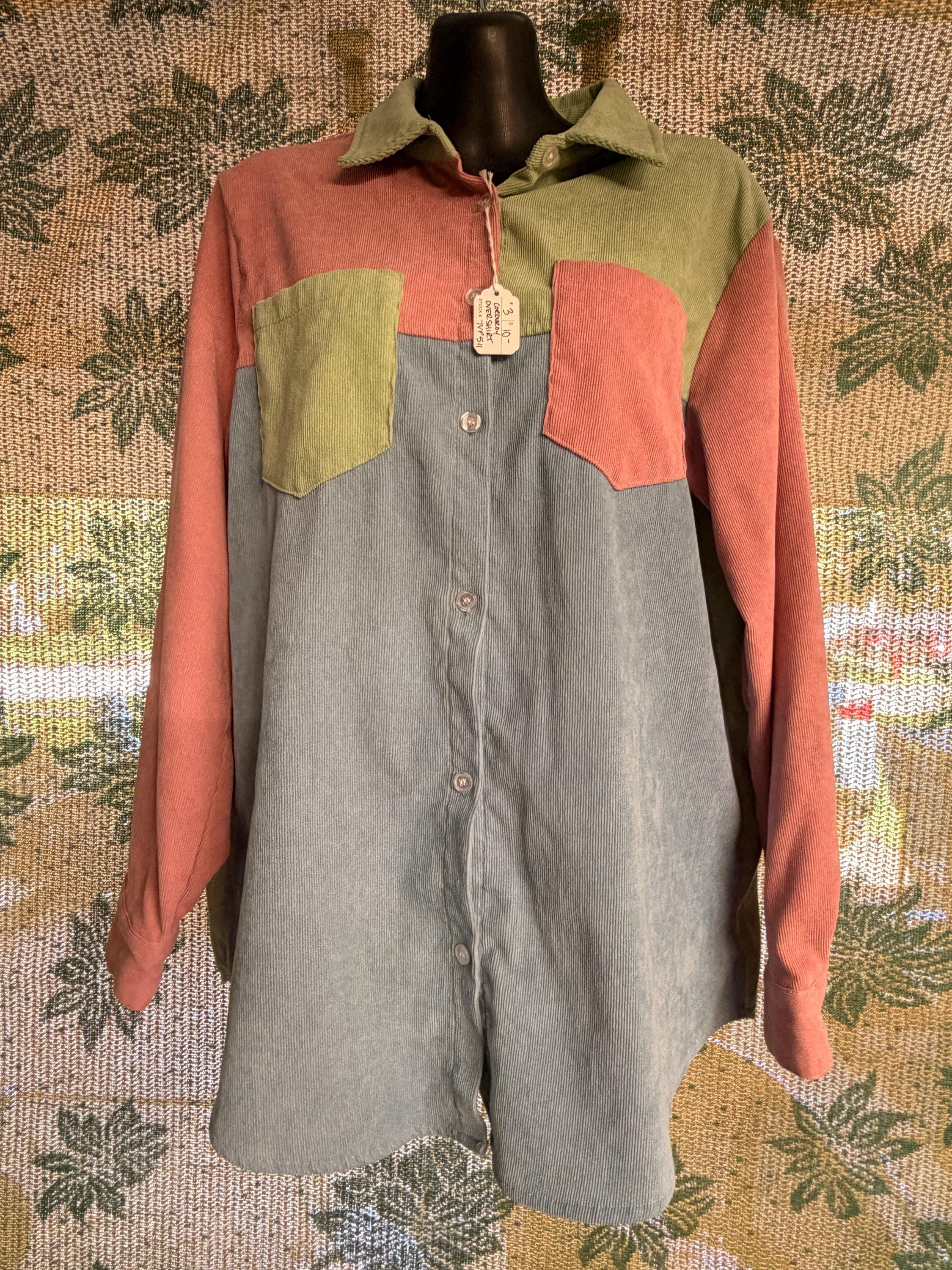 Shein Colorblock Corduroy Shacket