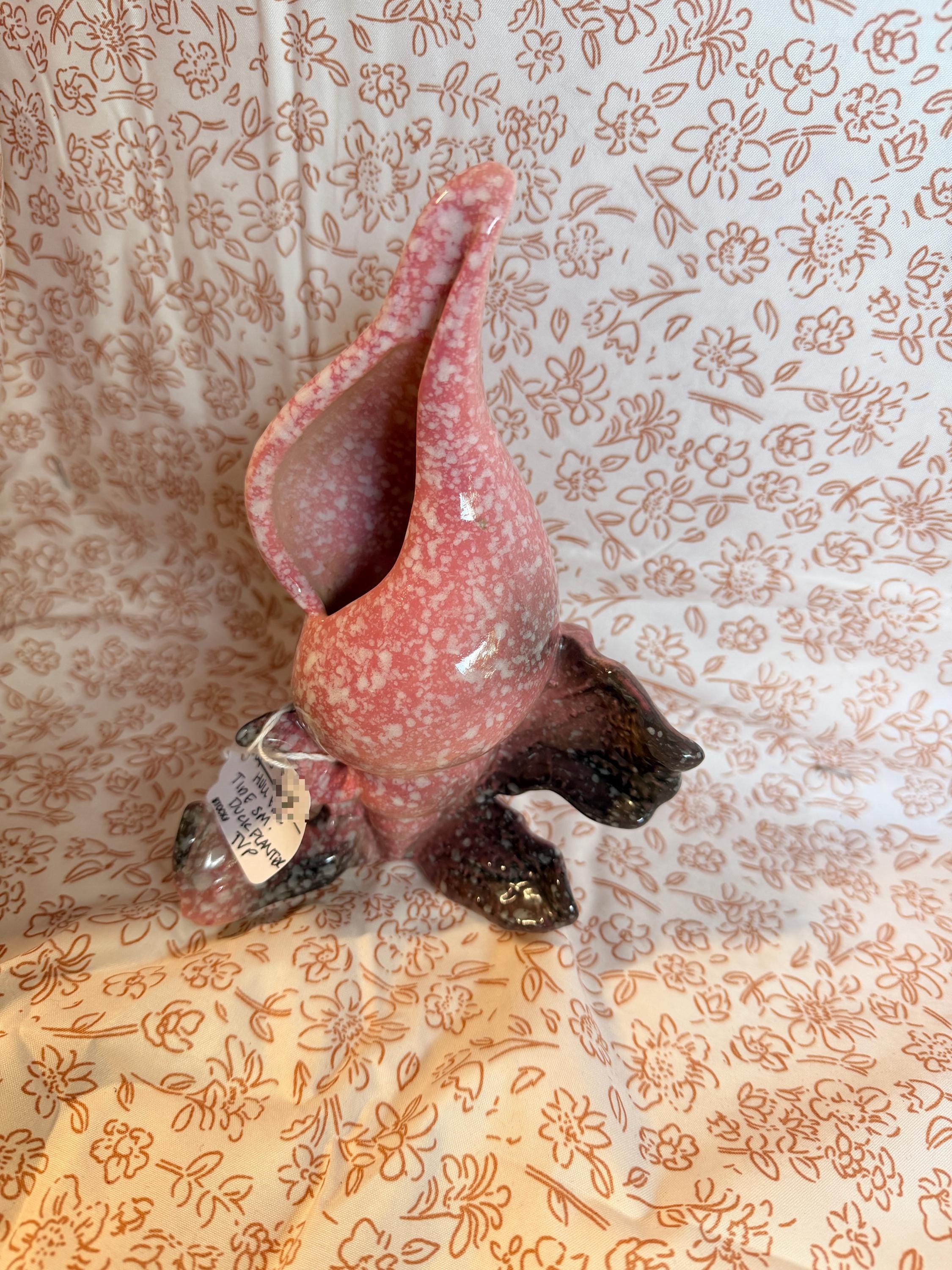 Vintage Hull Pottery Ebb Tide Double Planter Pink Spatter Glaze Art Pottery Mid Century Coastal Decor