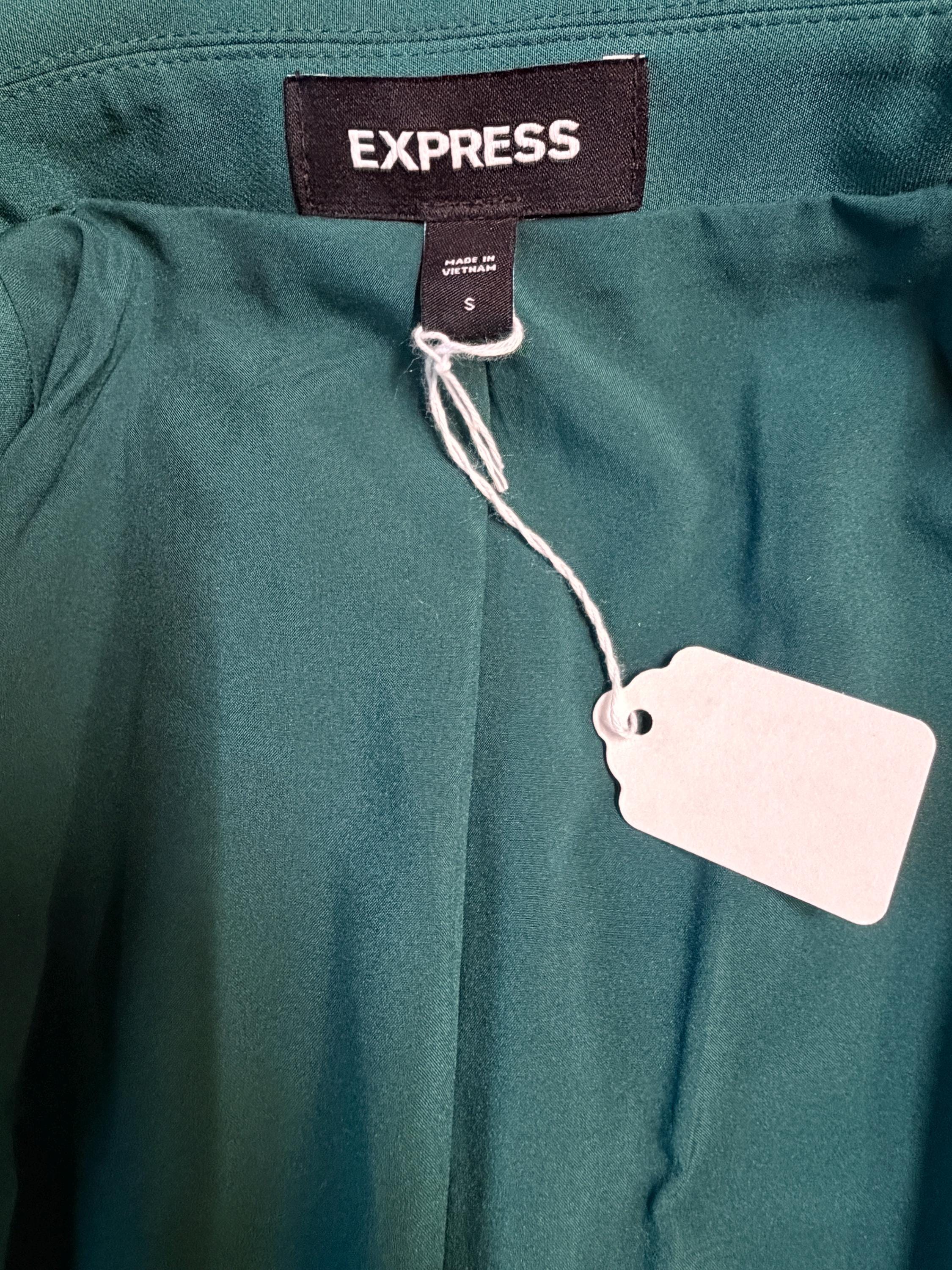 Express Emerald Green Blazer Size Small | Modern Career Jacket | Tailored One Button Blazer