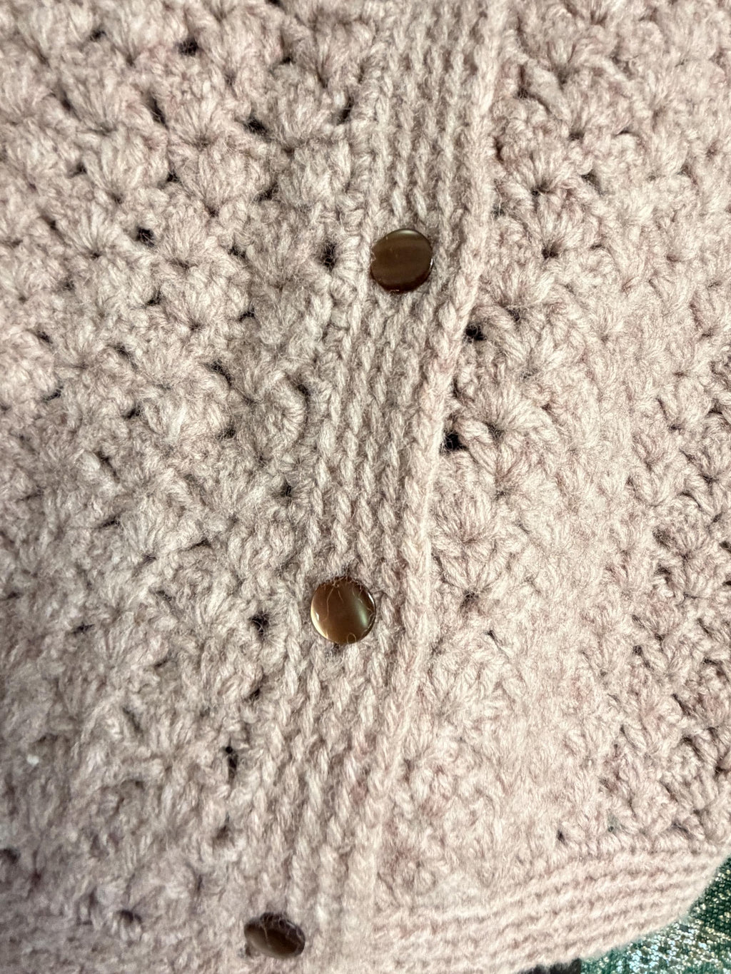 Handmade Crochet Button Front Cardigan Sweater