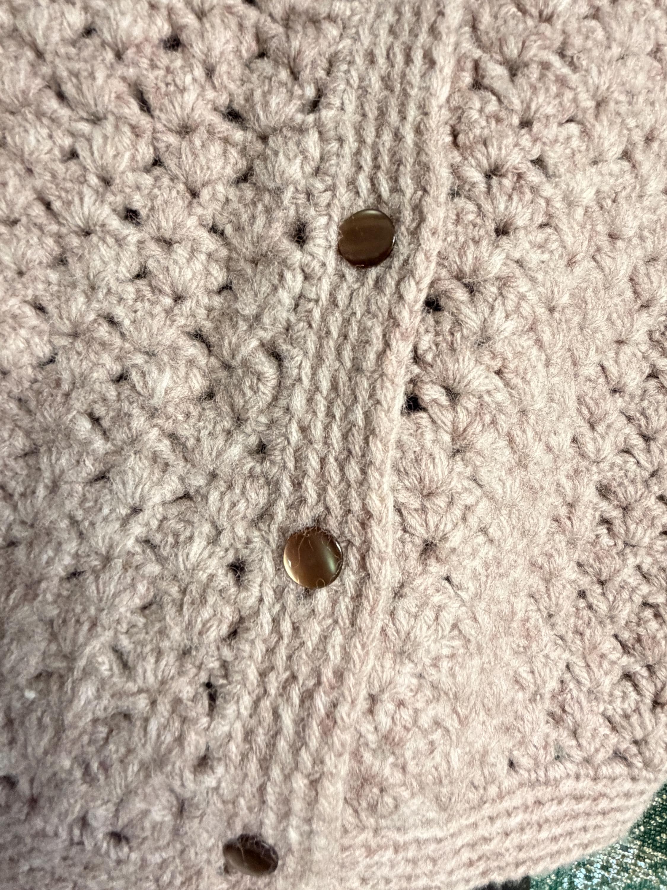 Handmade Crochet Button Front Cardigan Sweater