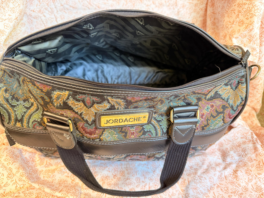 Vintage Jordache Tapestry Duffel Bag Paisley Travel Weekender Carry On