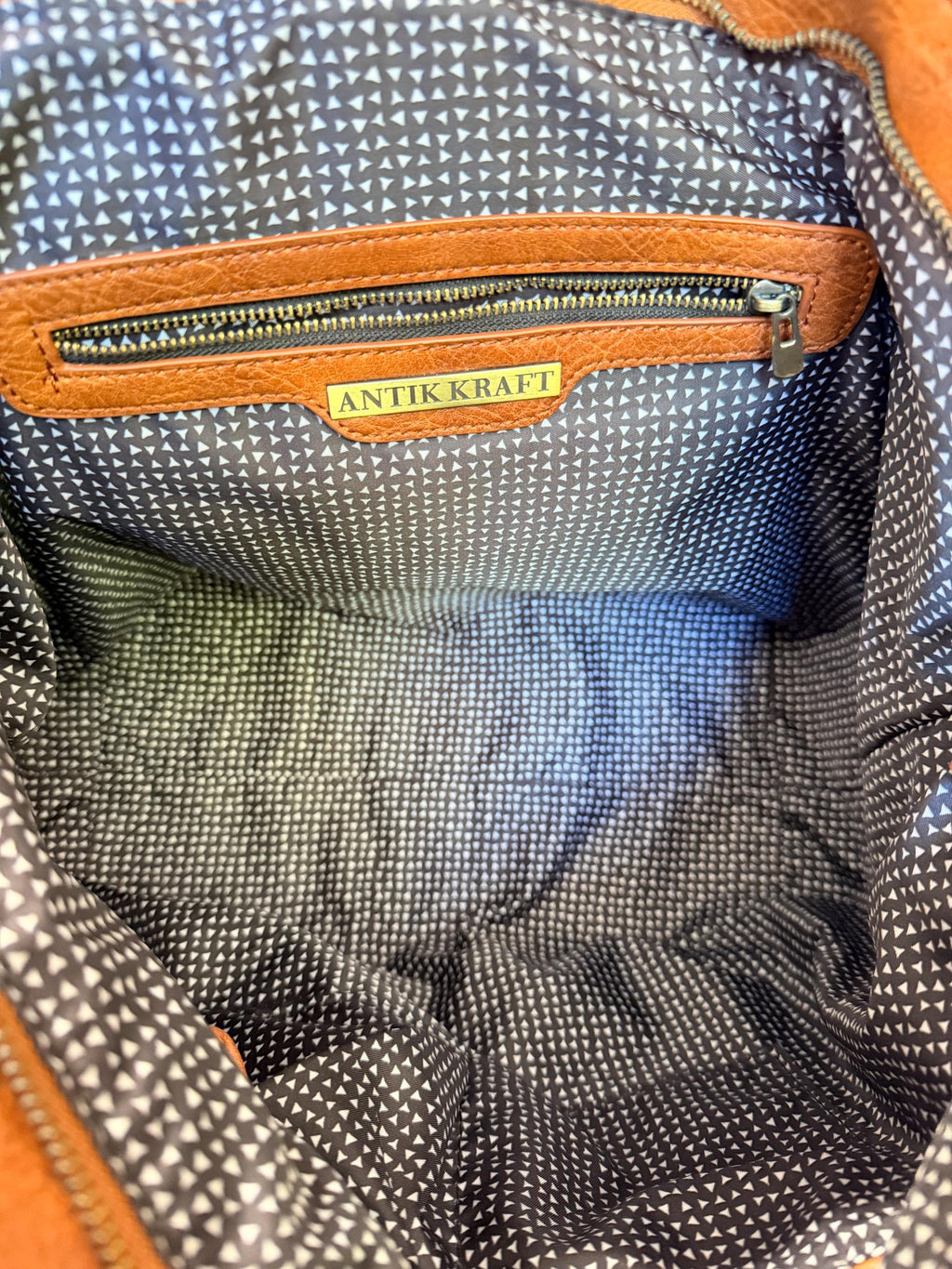 Antik Kraft Brown Leather Tote Bag Large Convertible Crossbody Shoulder Purse