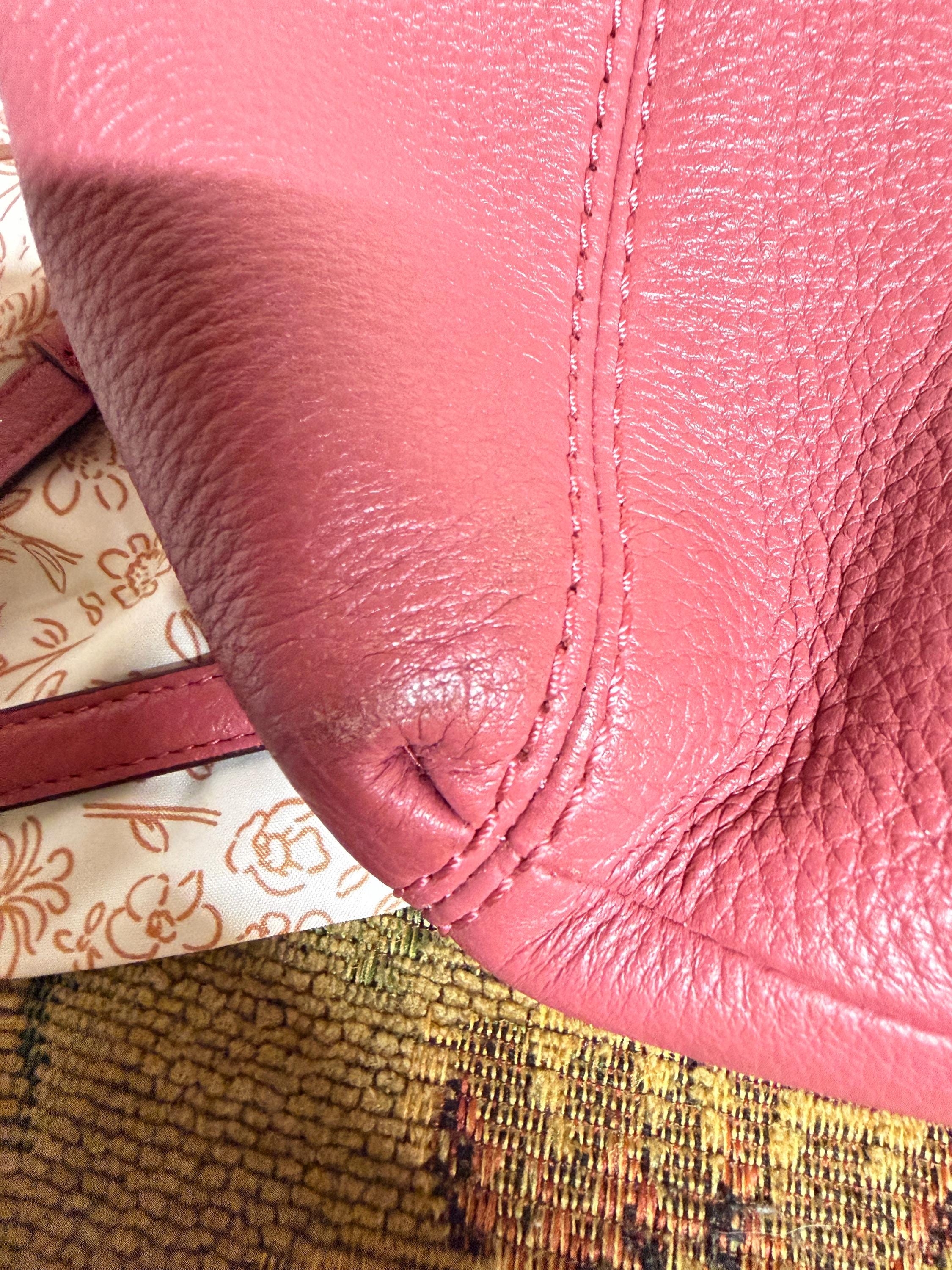 Coach Pink Pebbled Leather Crossbody Shoulder Bag Convertible Tote Purse F35837