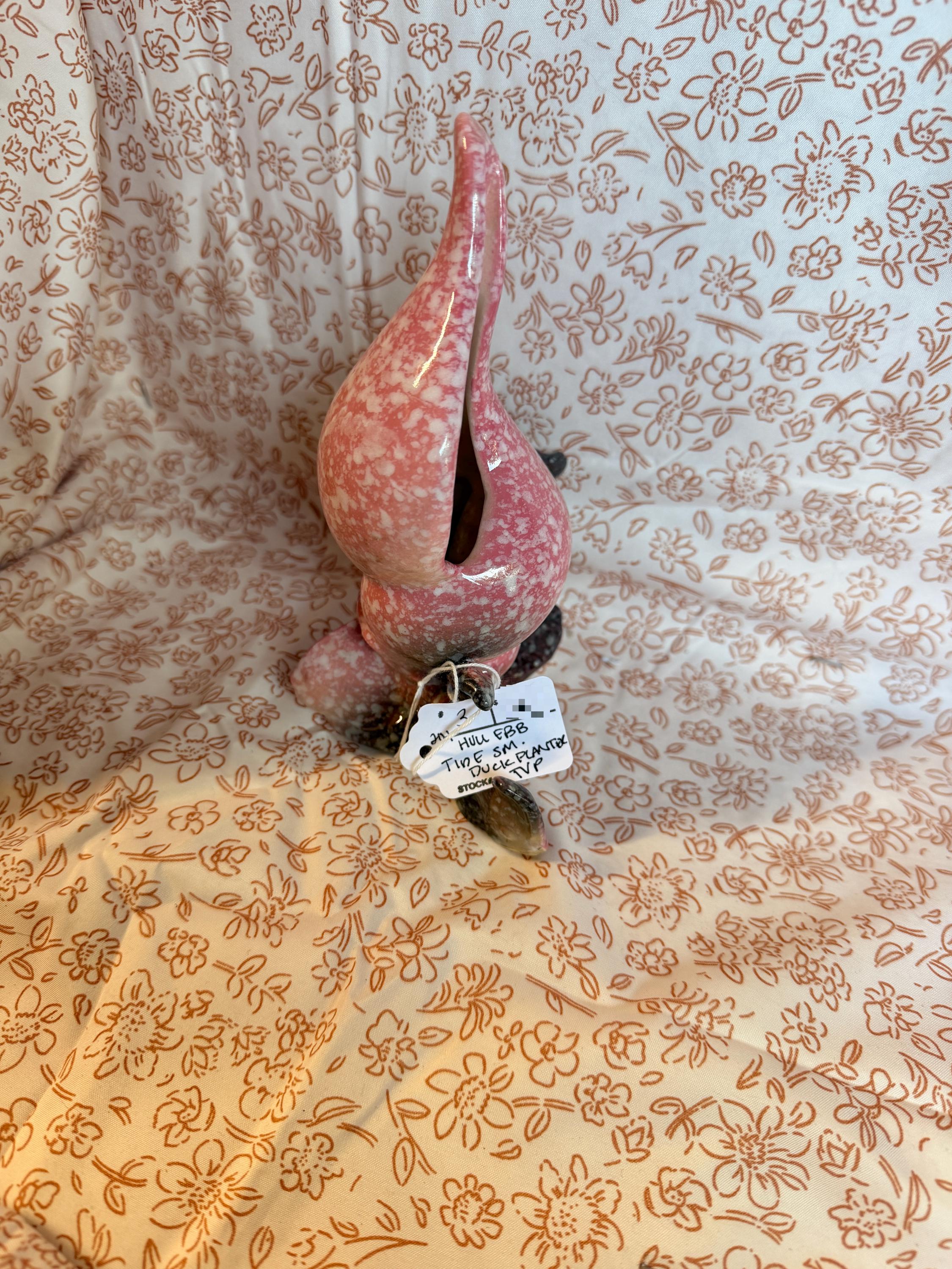 Vintage Hull Pottery Ebb Tide Double Planter Pink Spatter Glaze Art Pottery Mid Century Coastal Decor