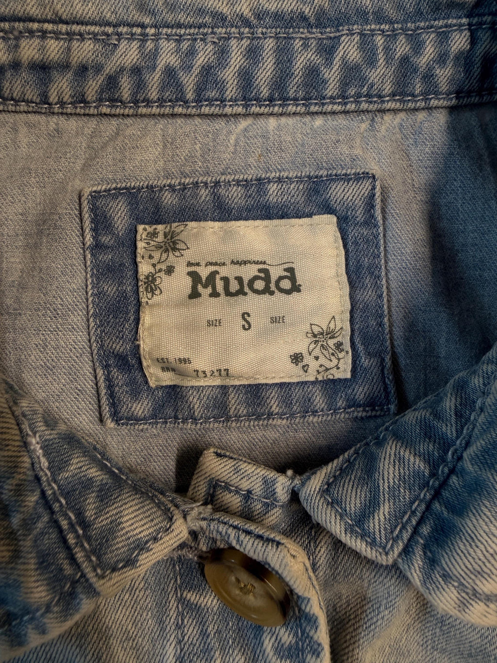Mudd Cropped Acid Wash Denim Jacket (size S)