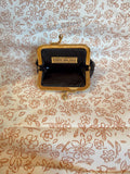 Vintage Whiting and Davis Black Mesh Coin Purse Change Wallet
