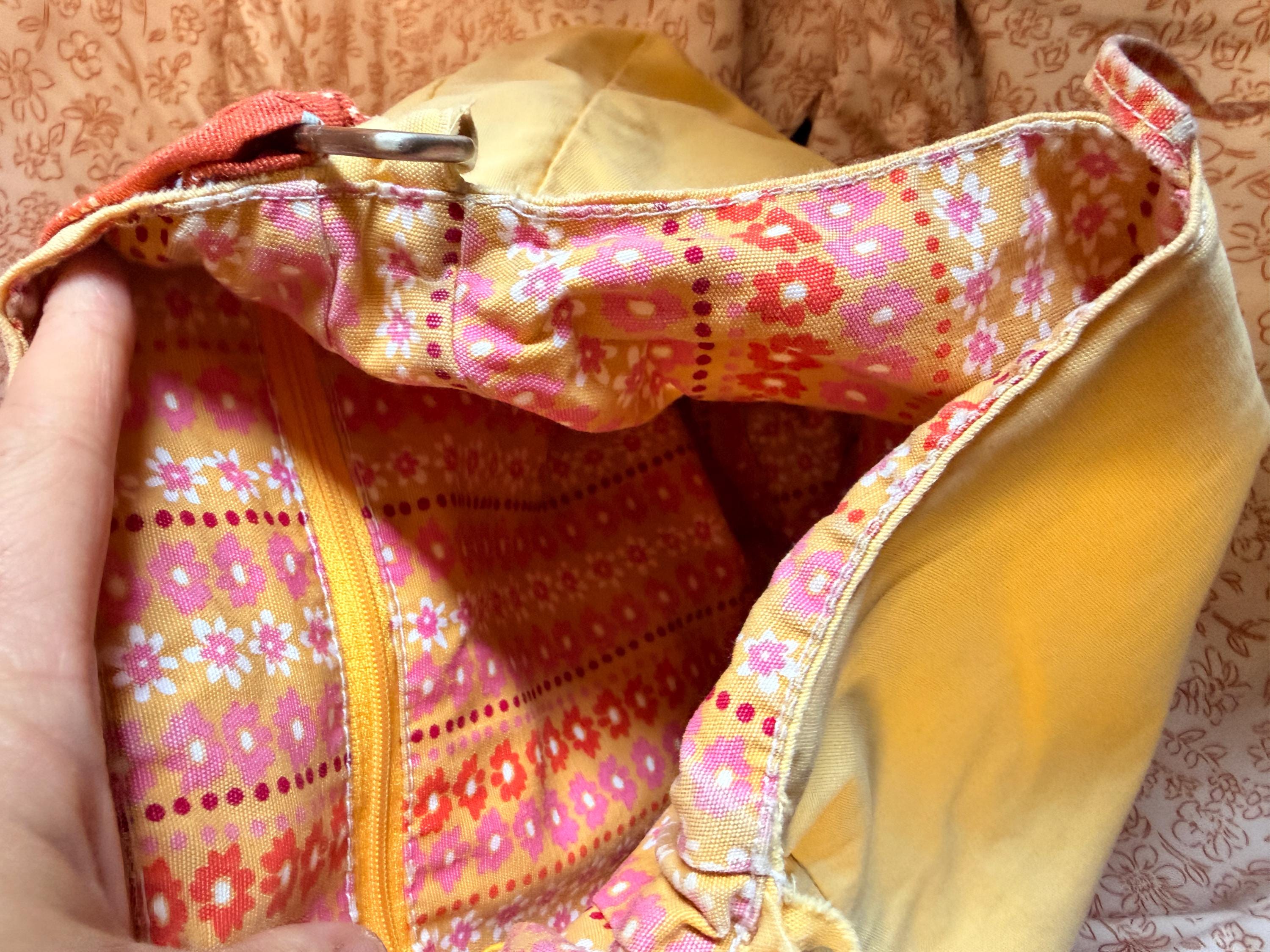 Mustard Yellow Hobo Bag Boho Purse Fabric Shoulder Bag Retro Handbag