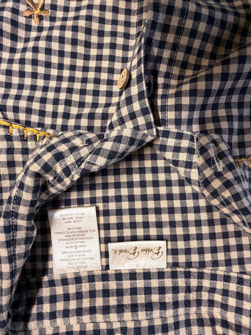 Bobbie Brooks Gingham Shirt | Embroidered Floral Cotton Blouse (Size 5)