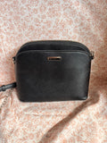 CLUCI Black Crossbody Purse Silver Chain Strap Vegan Leather Handbag
