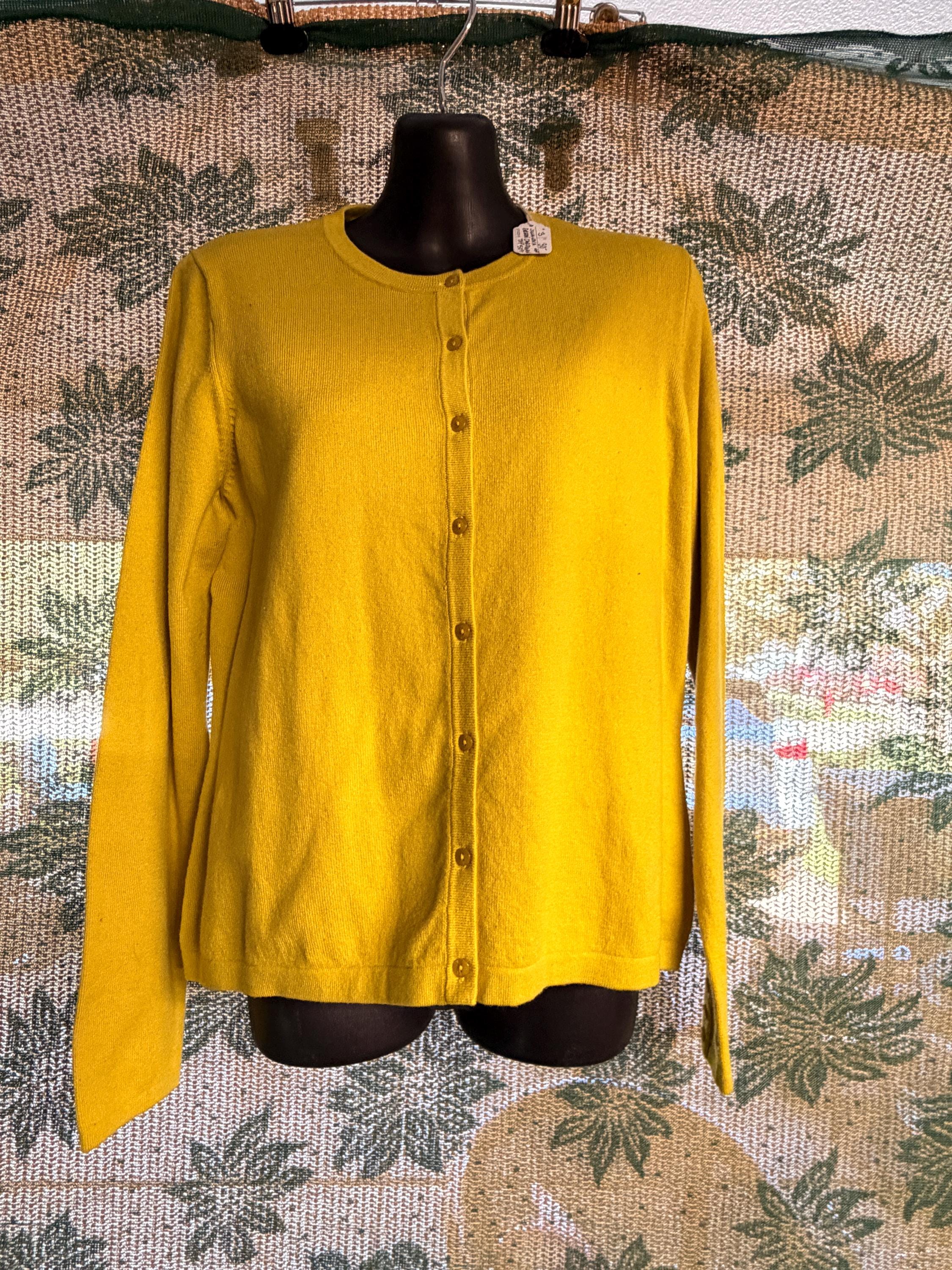 Jilanova Cashmere Blend Mustard Cardigan