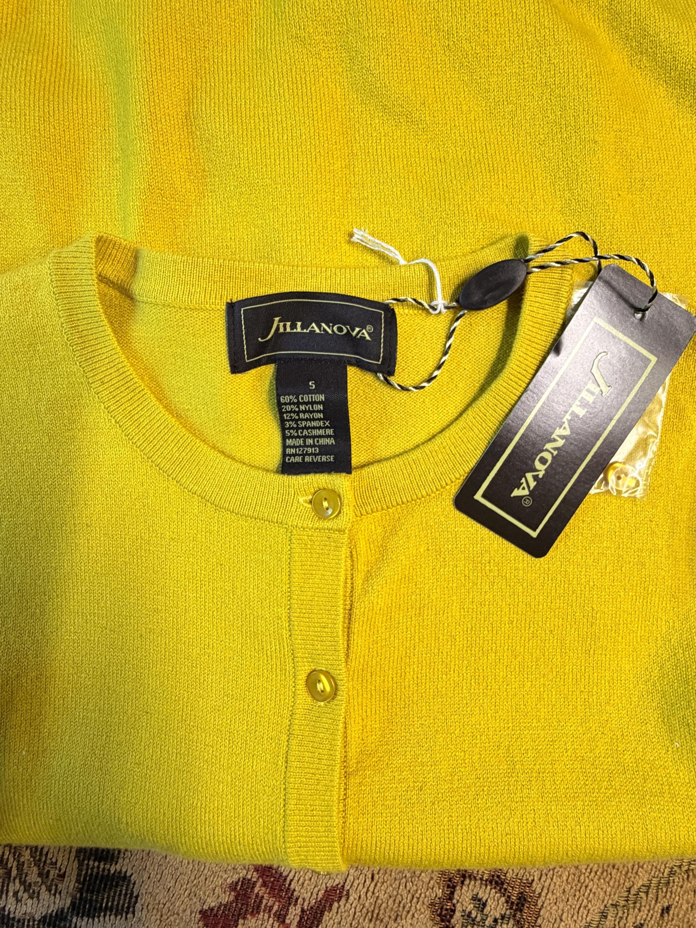 Jilanova Cashmere Blend Mustard Cardigan