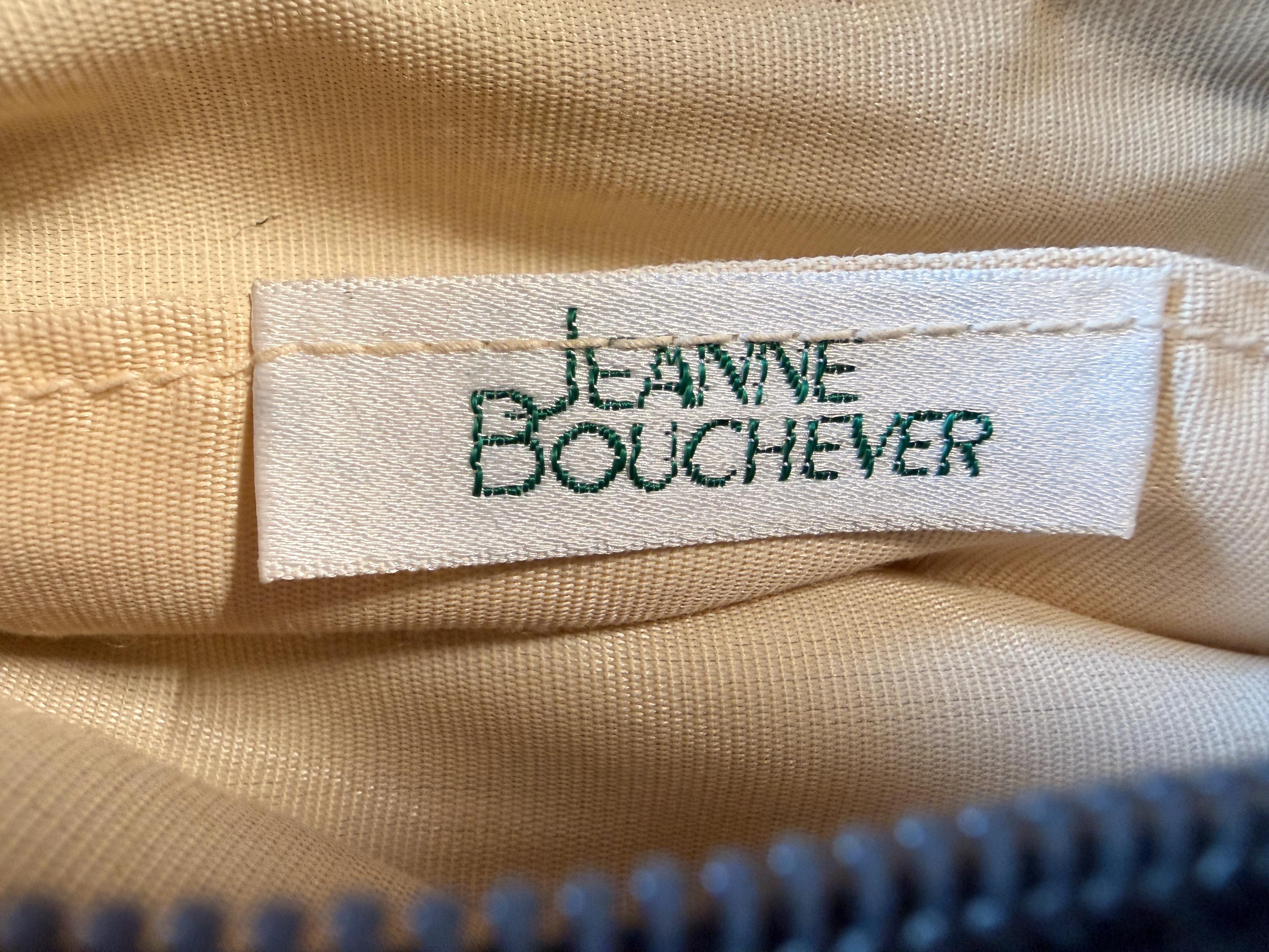 Jeanne Boucher Corduroy Clutch Purse Brown Trim Vintage Oversized Handbag 1990s