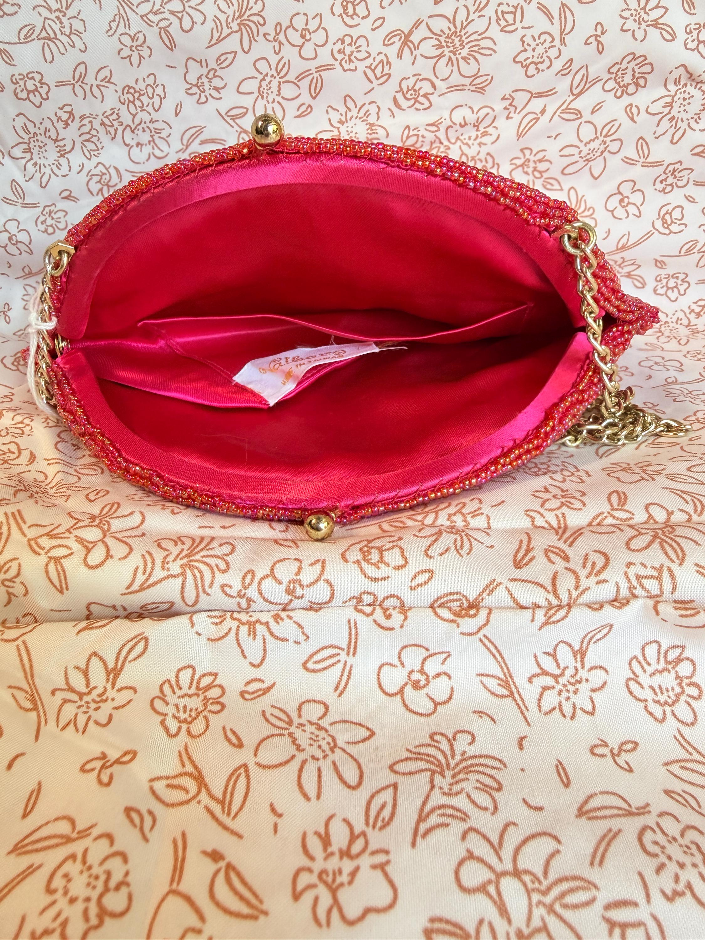 Vintage Walborg Pink Beaded Evening Clutch Purse