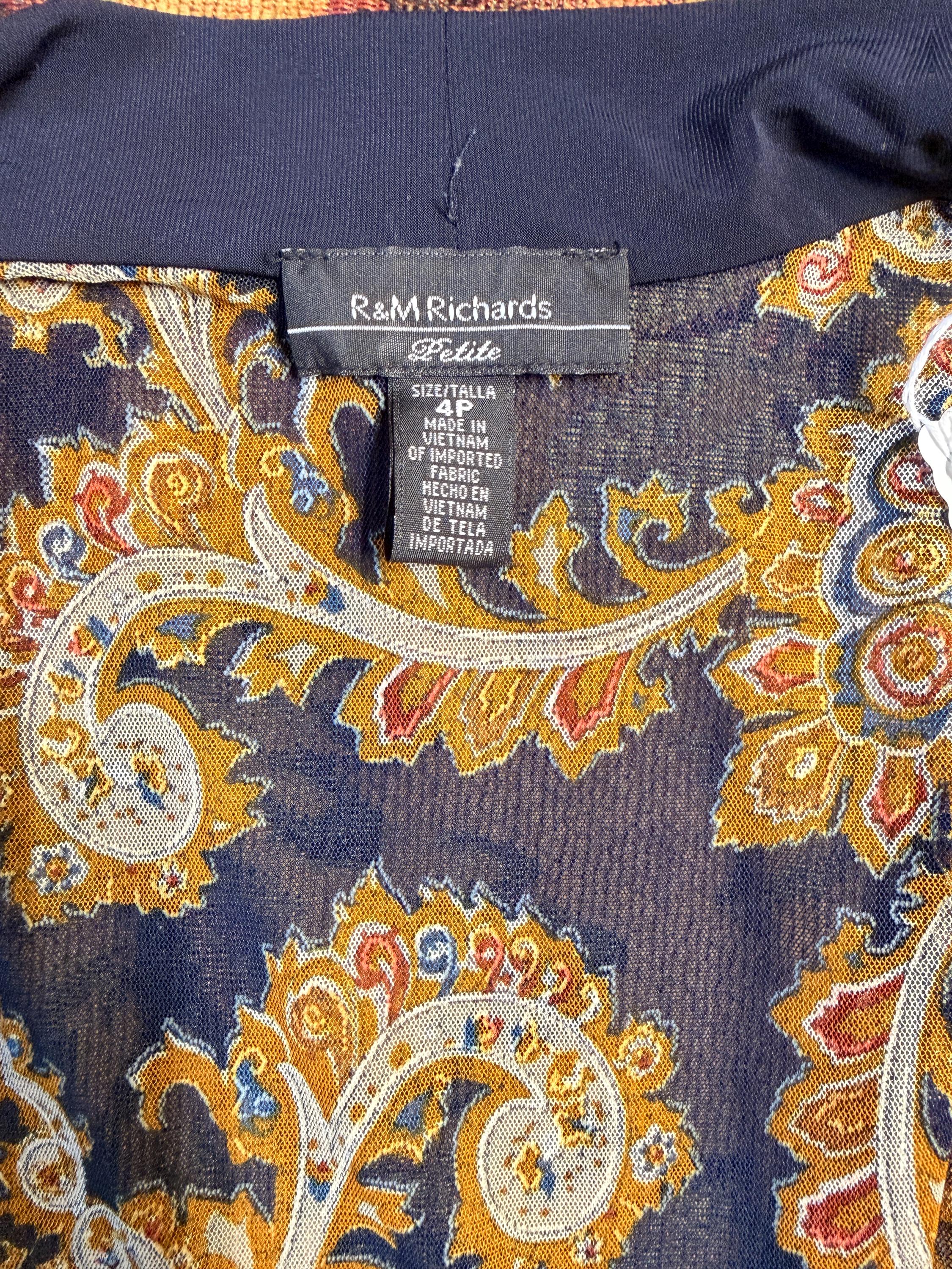 R&M Richards Paisley Open Front Kimono