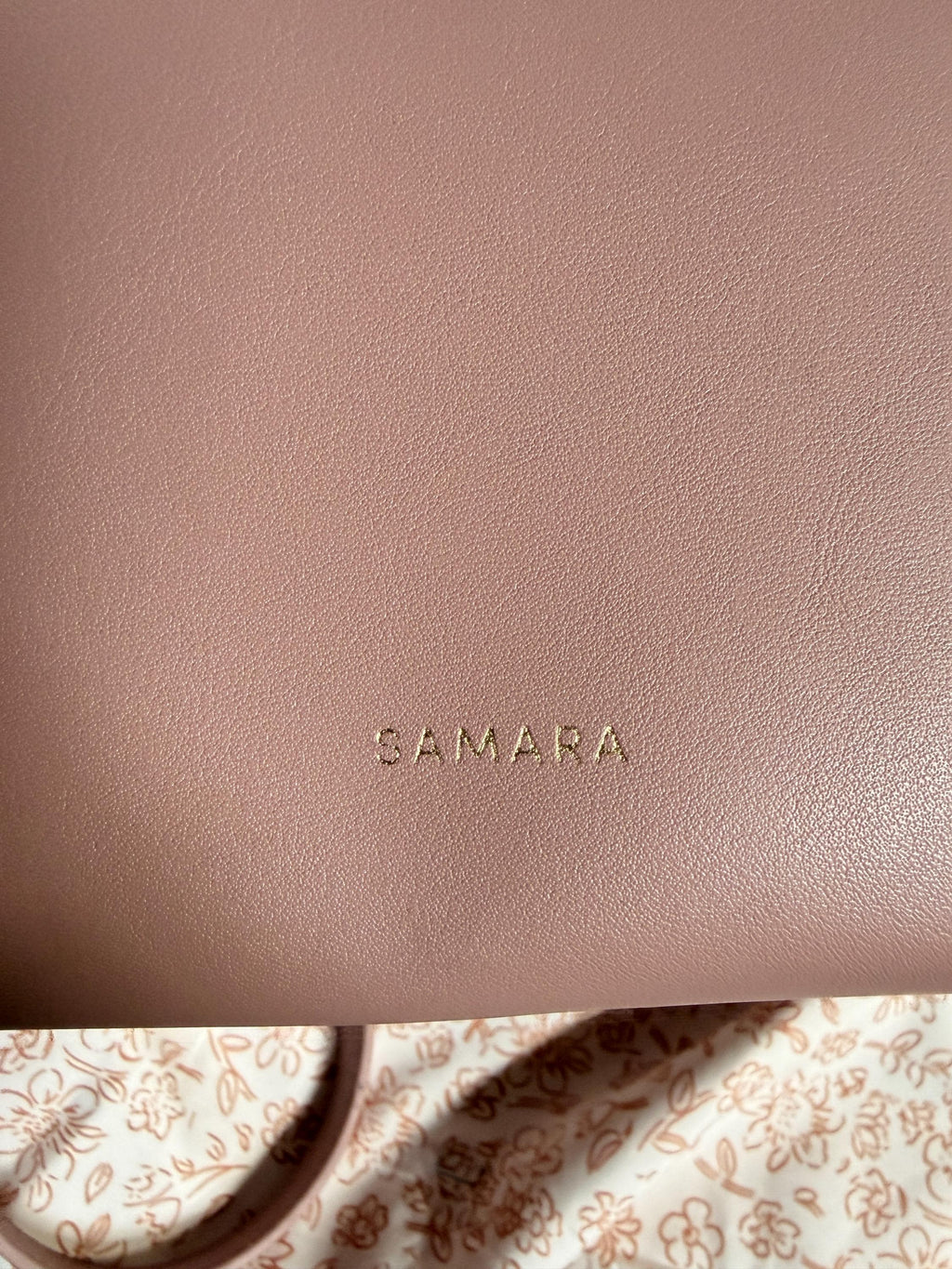 Samara Blush Pink Minimalist Bucket Crossbody Bag Faux Leather Purse