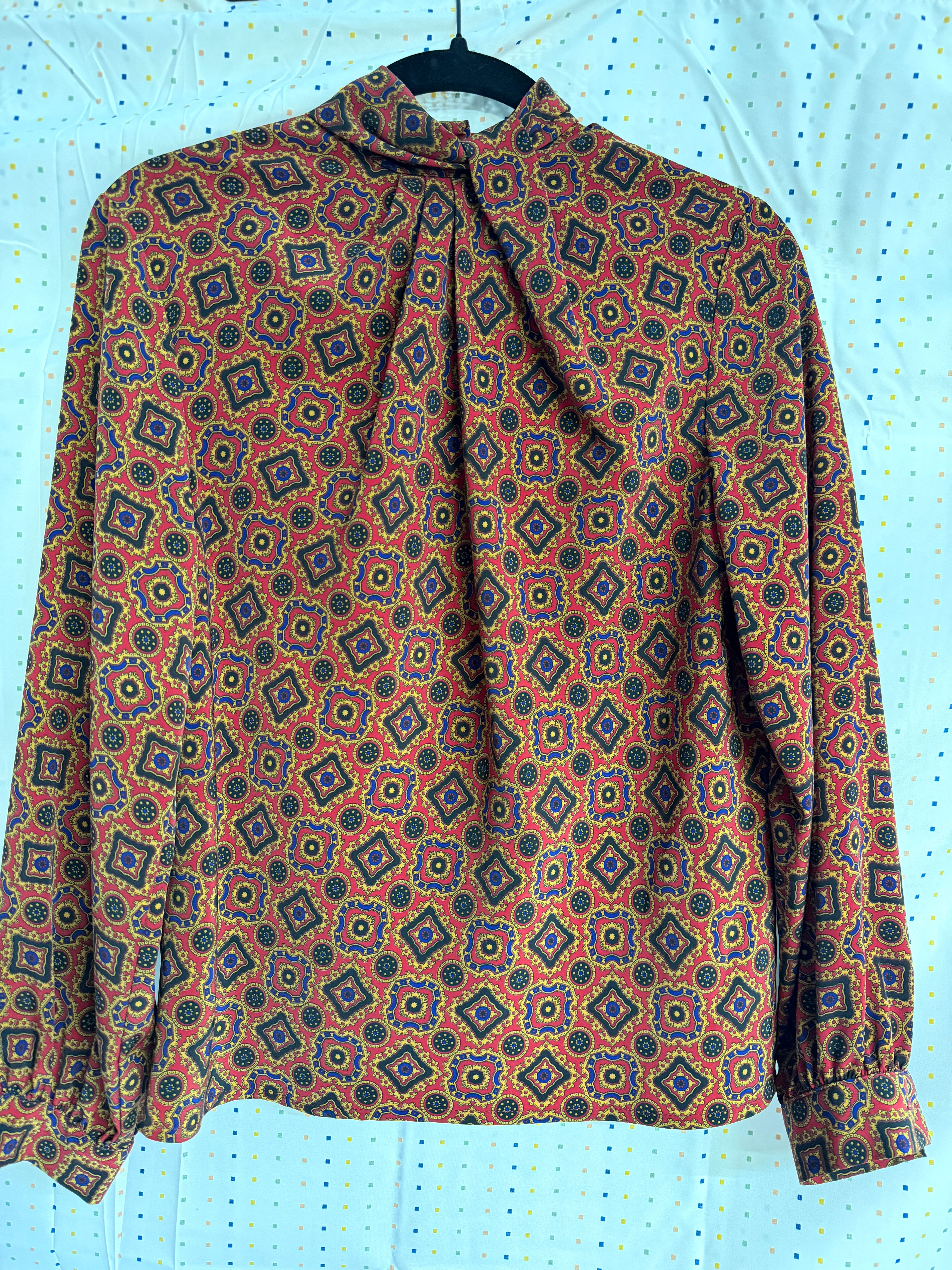 Anna Kristel Petite Tie-Neck Blouse (Size 6)