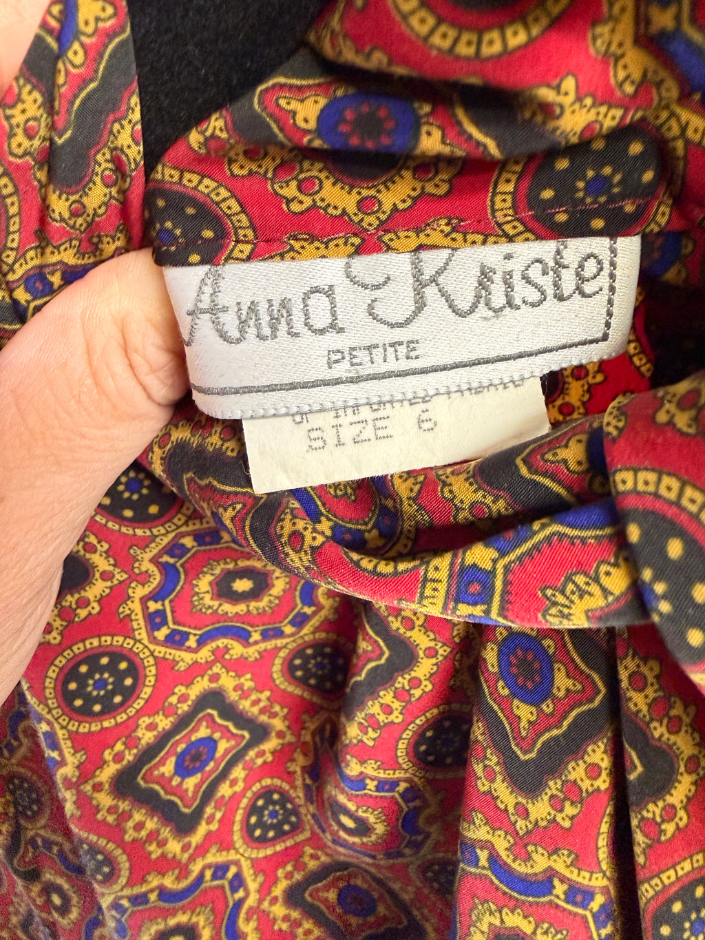 Anna Kristel Petite Tie-Neck Blouse (Size 6)