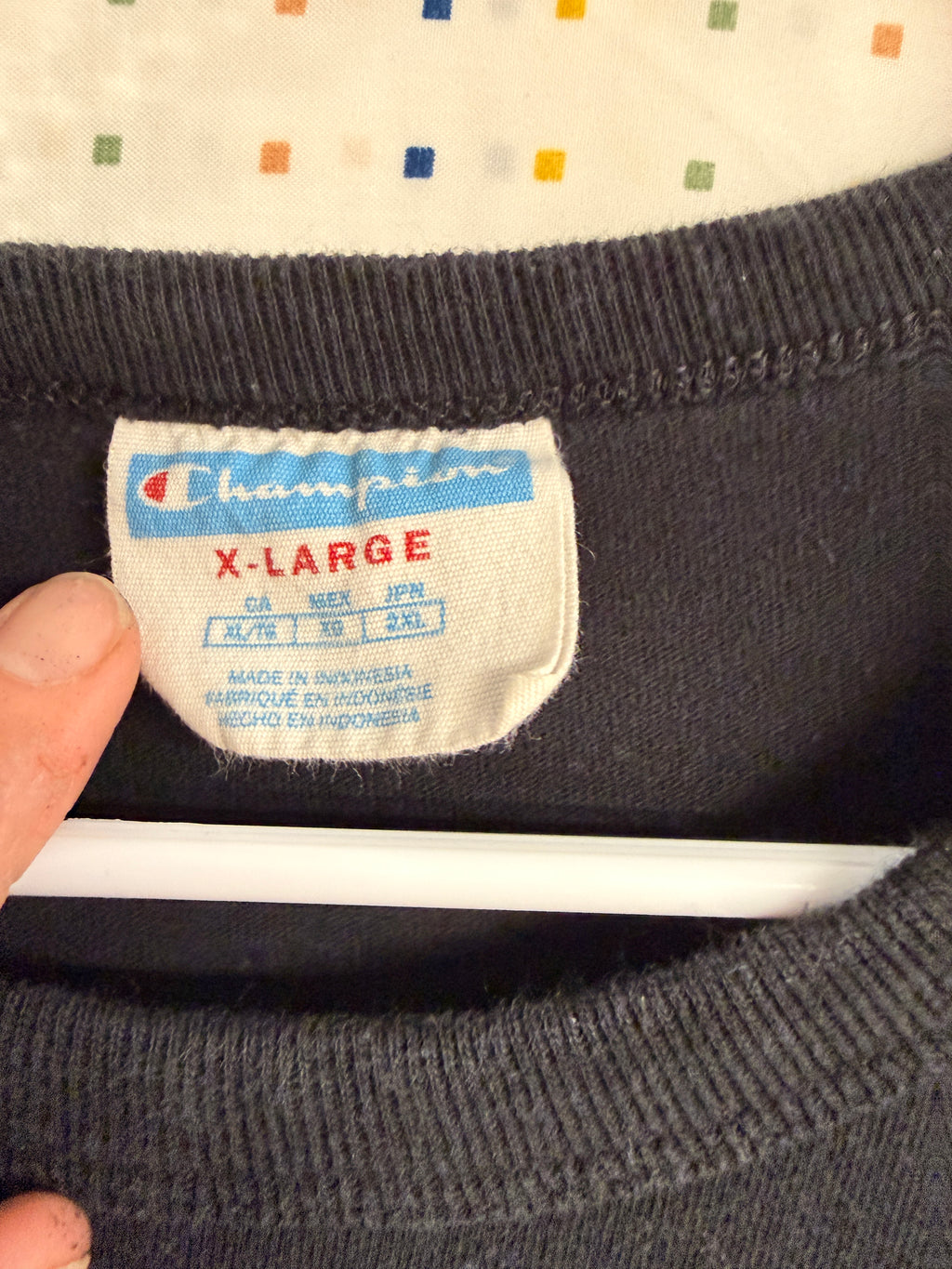 Vintage 90s Champion Script Logo Graphic T Shirt XL Black Blue Pink Single Brand Streetwear Tee
