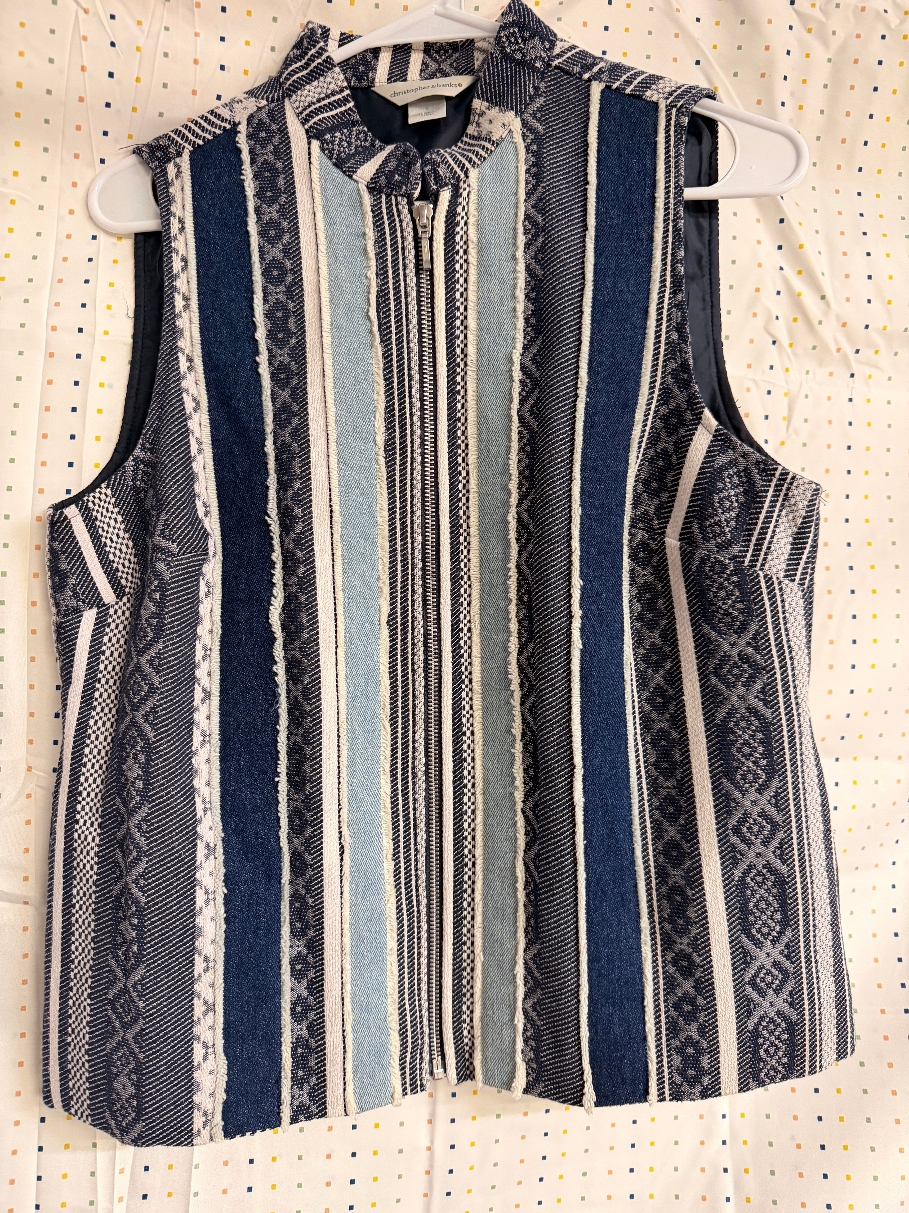 Christopher & Banks Southwestern Stripe Vest (Size Small)