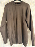 Vintage Raymond Knitwear Brown Cotton Sweater Mens XL Minimalist Crewneck Pullover 1990s Classic Knit