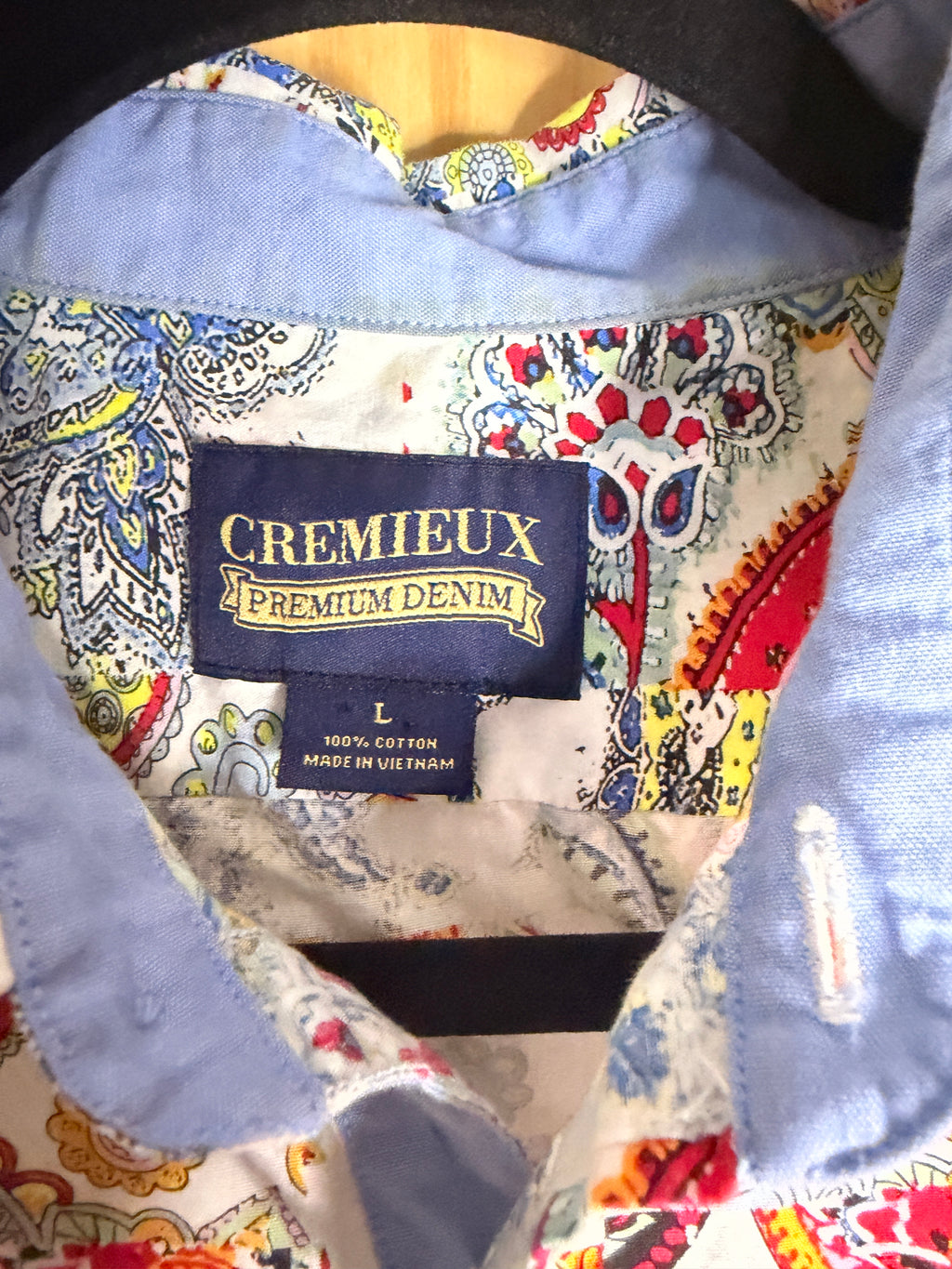 Cremieux Paisley Button Up Shirt Mens Large Colorful Cotton Short Sleeve Coastal Prep