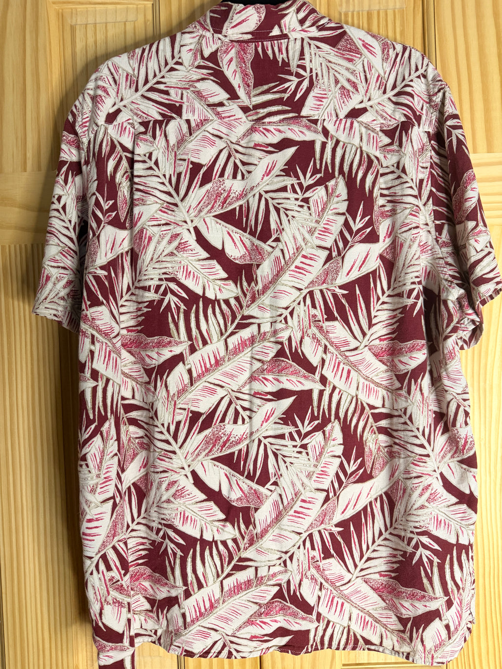 Tasso Elba Tropical Leaf Print Shirt Silk Rayon Camp Shirt Mens XXL Hawaiian