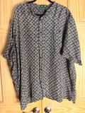 Vintage Scandia Woods Silk Blend Camp Shirt 3XL Geometric Print Oversized Button Front