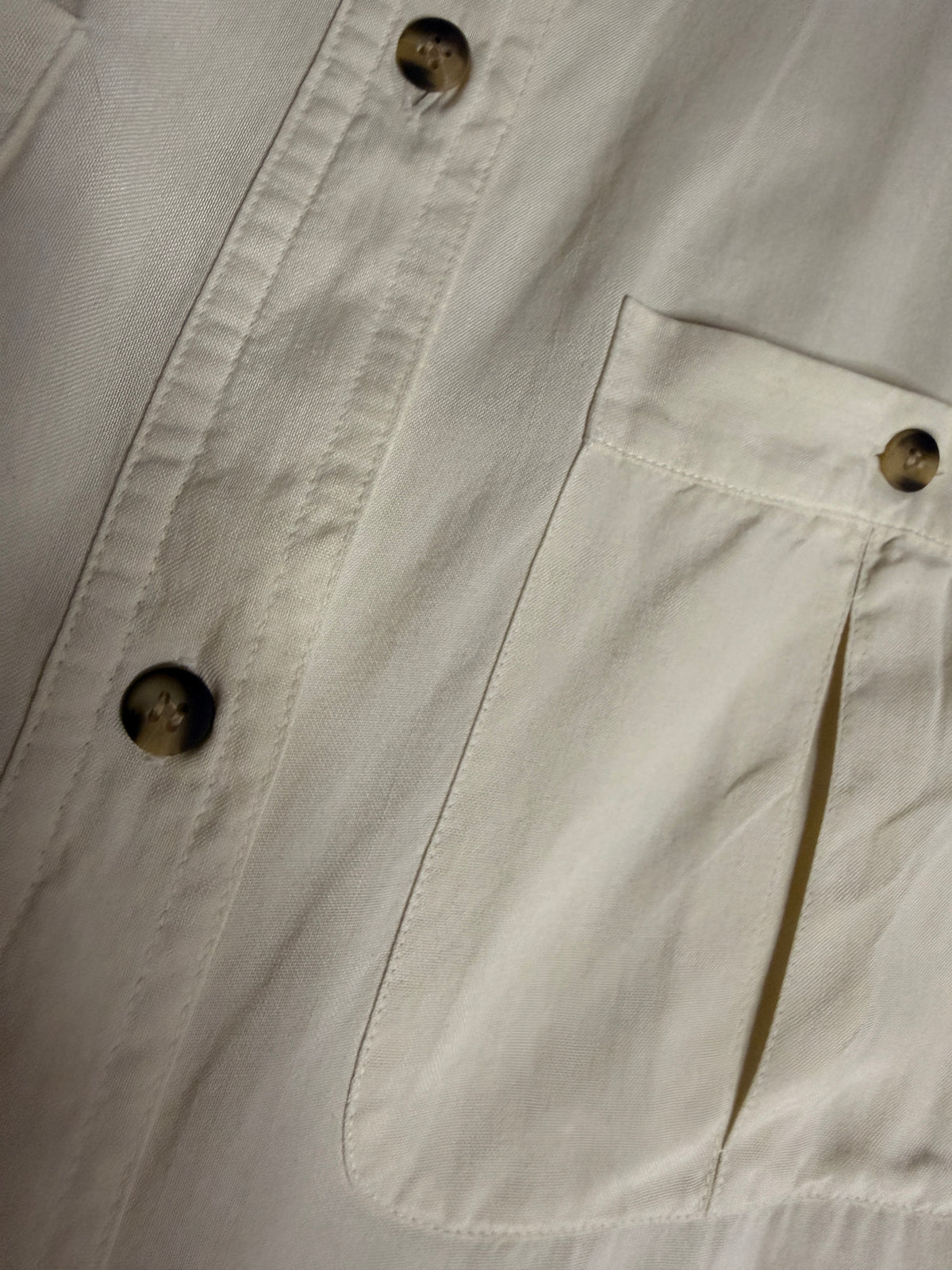 Vintage Anna and Frank 100% Silk Button Front Shirt Medium Ivory Minimalist Blouse