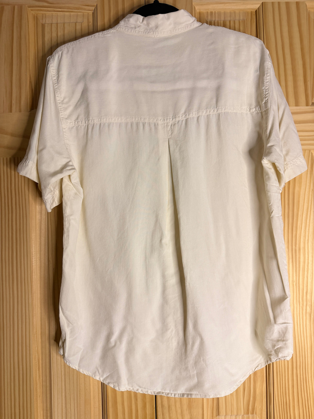 Vintage Anna and Frank 100% Silk Button Front Shirt Medium Ivory Minimalist Blouse
