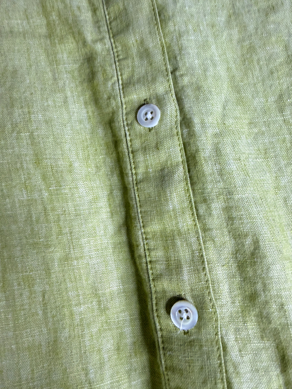 Jones New York 100% Linen Button Front Shirt Lime Green Women's 2X Plus Size