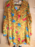 Vintage Victoria's Secret 100% Silk Paisley & Cherry Print Sleep Shirt - Women's Large
