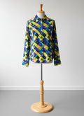 Vintage Dana B. and Karen 100% Silk Abstract Geometric Blouse Women's 16