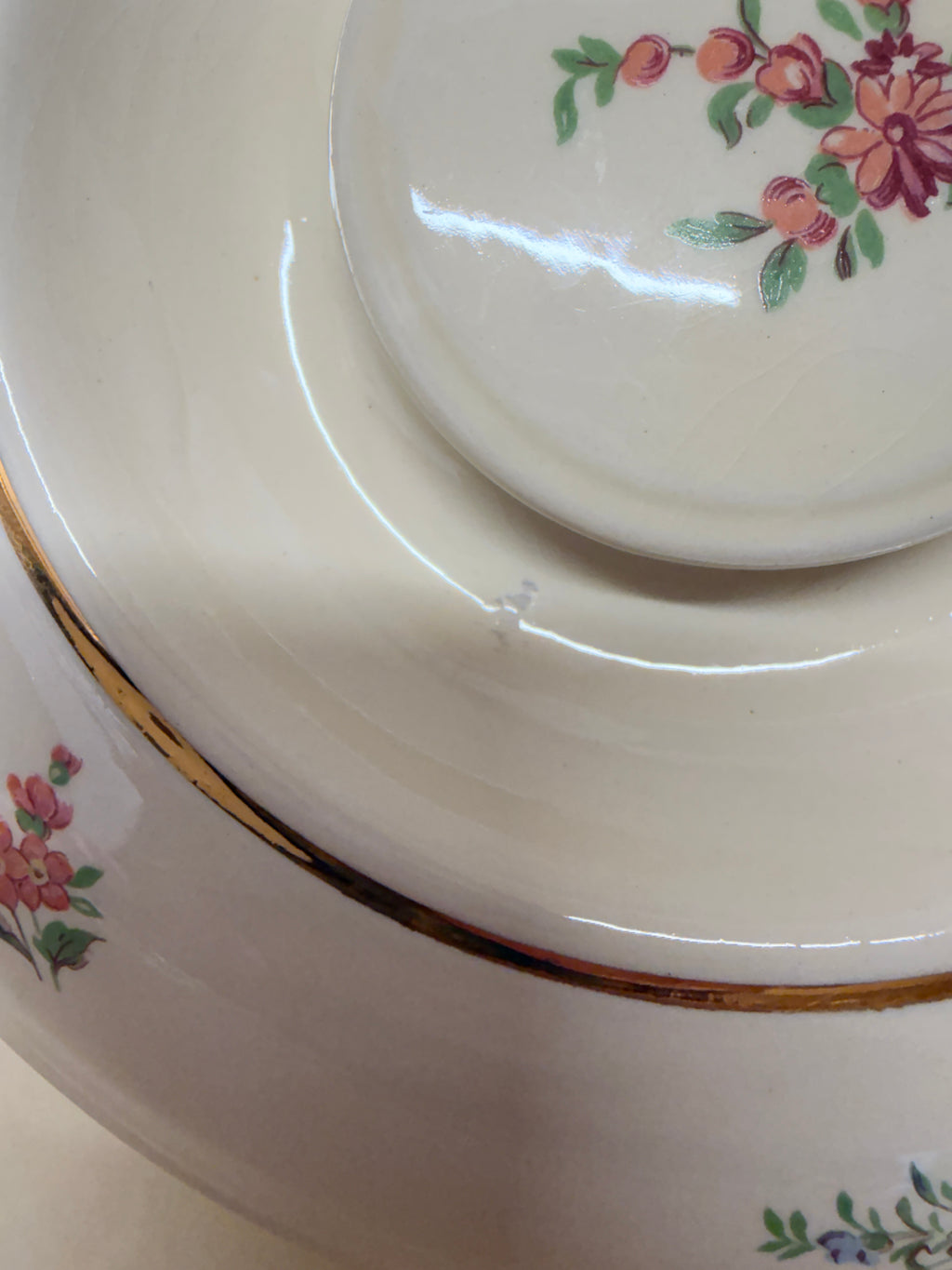 Vintage Household Institute Priscilla Ovenware Set – 3 Nesting Mixing Bowls, Covered Casserole & Pitcher – Floral Farmhouse Kitchen – 1940s 1950s