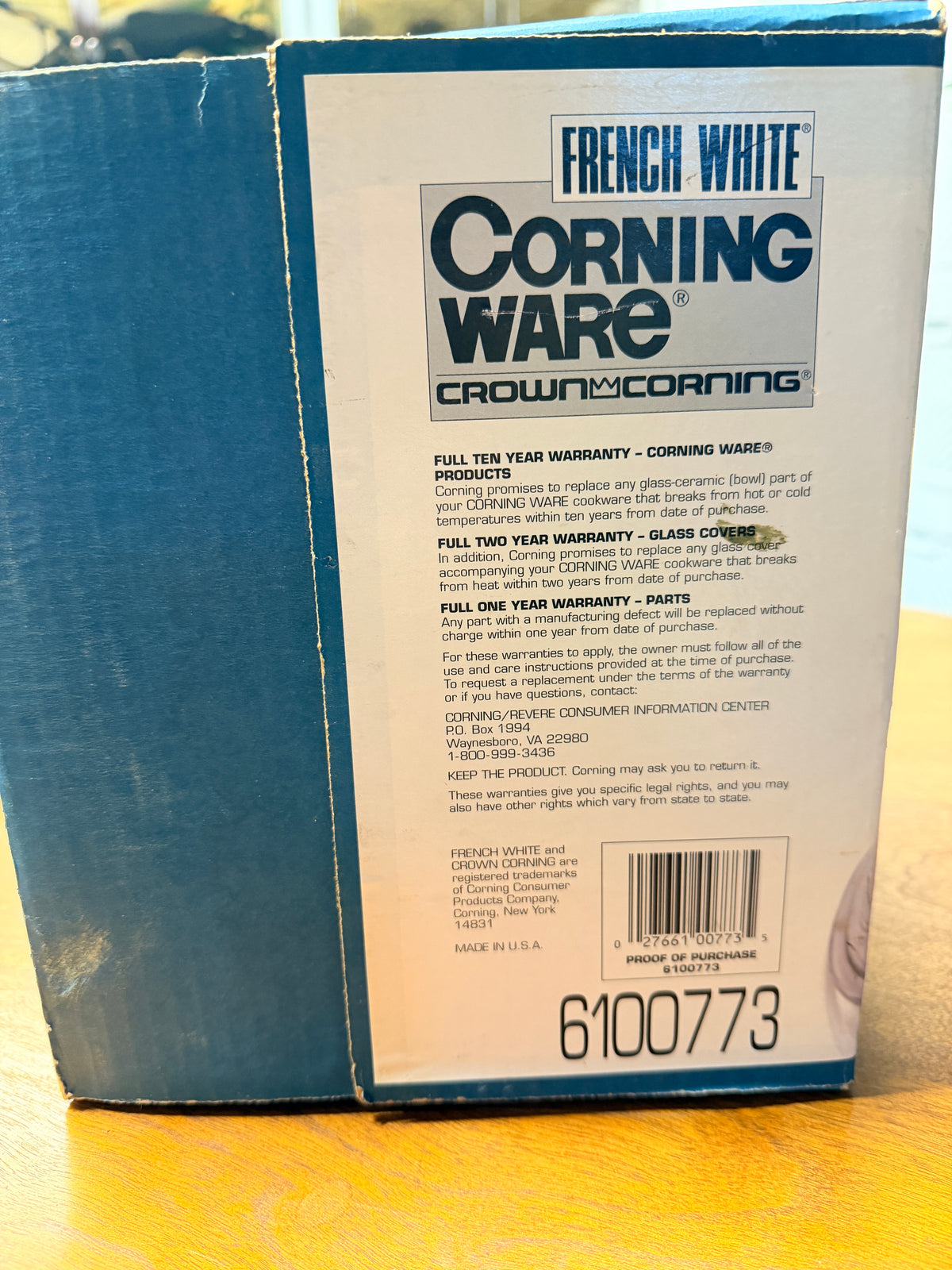 Vintage CorningWare French White 4-Piece Casserole Set with Glass Lids | 1994 Crown Corning | Original Box | Made in USA