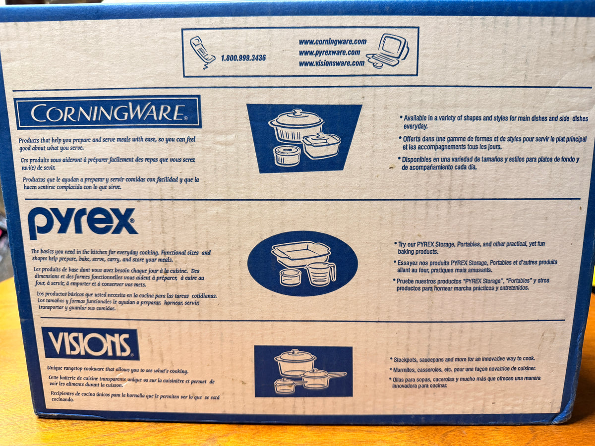 Vintage CorningWare French White 3-Piece Casserole Set | 1994 Made in USA | Oval Baking Dishes with Glass Lid | Original Box
