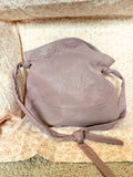 Soft Mauve Genuine Leather Hobo Bag