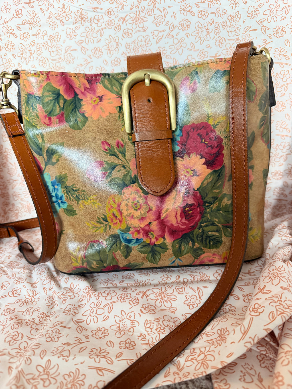 Patricia Nash Floral Leather Crossbody