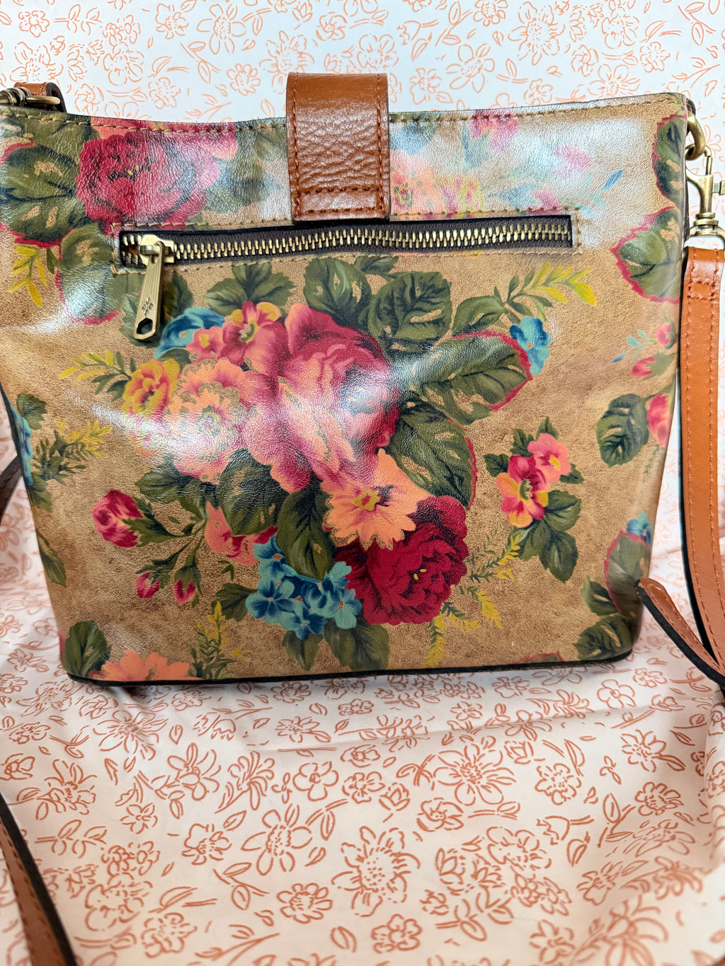 Patricia Nash Floral Leather Crossbody