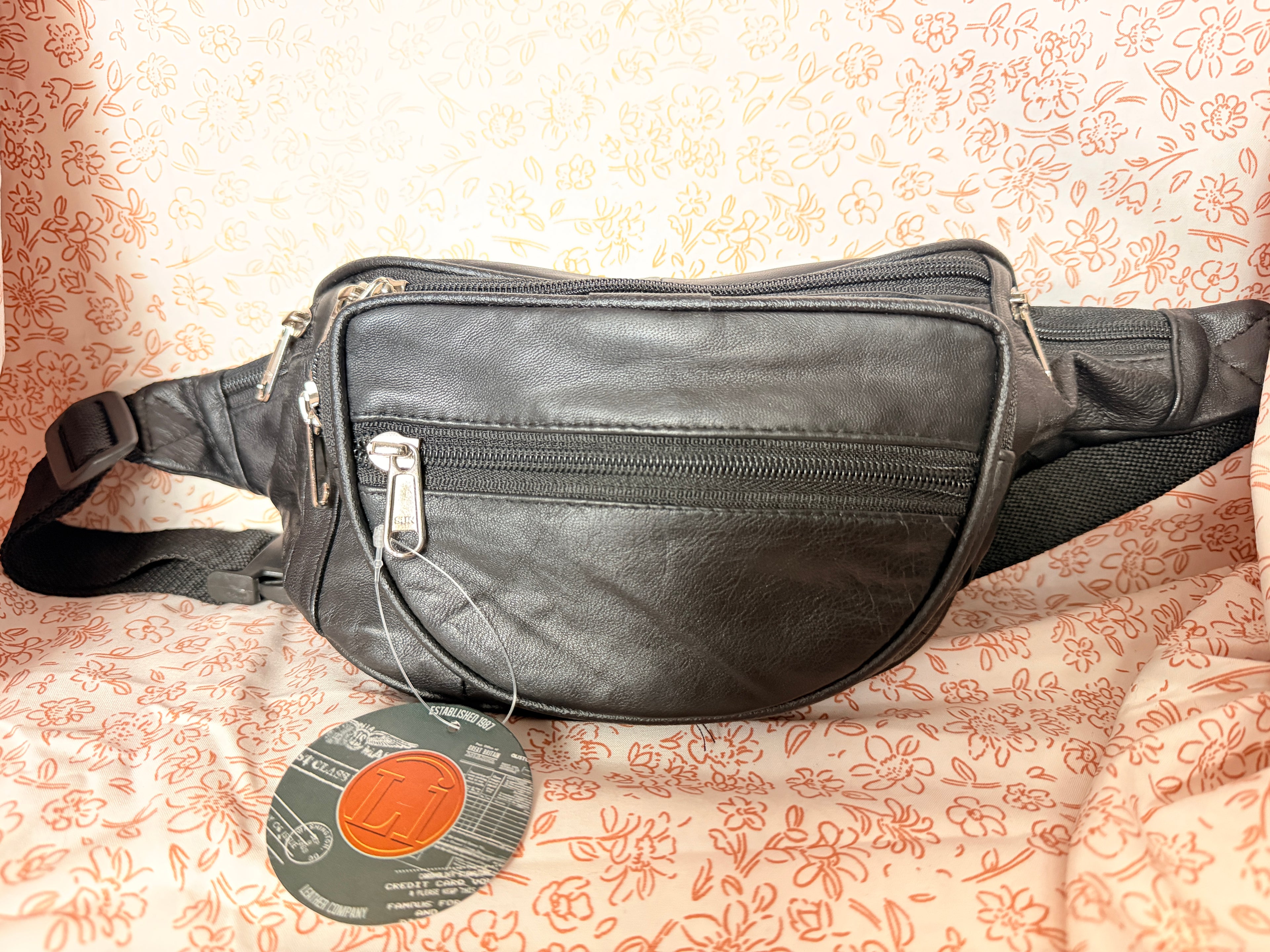 Li Black Leather Fanny Pack