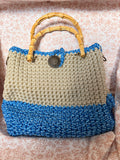 Handmade Crochet Bamboo Handle Purse