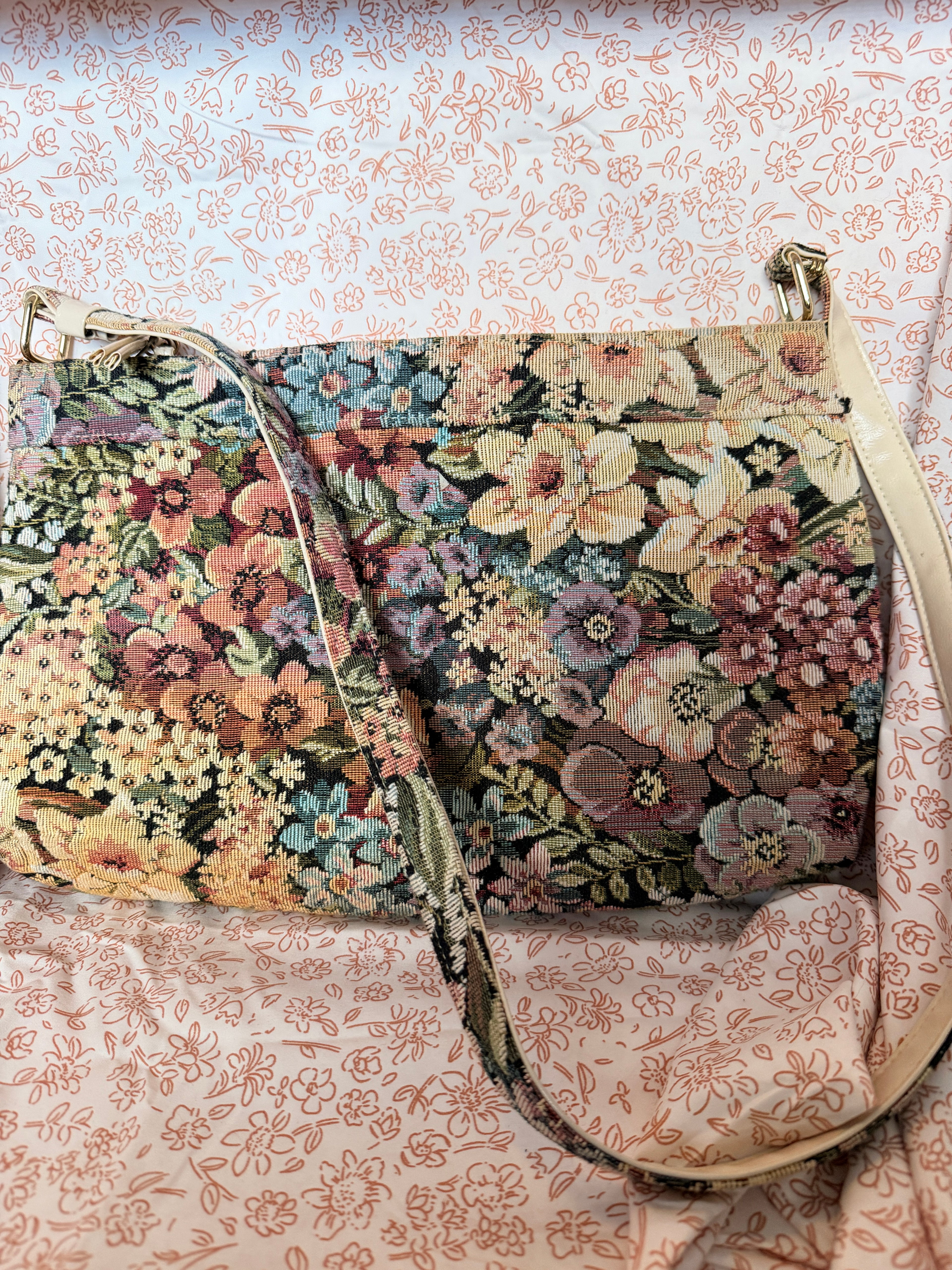 Floral Tapestry Shoulder Bag