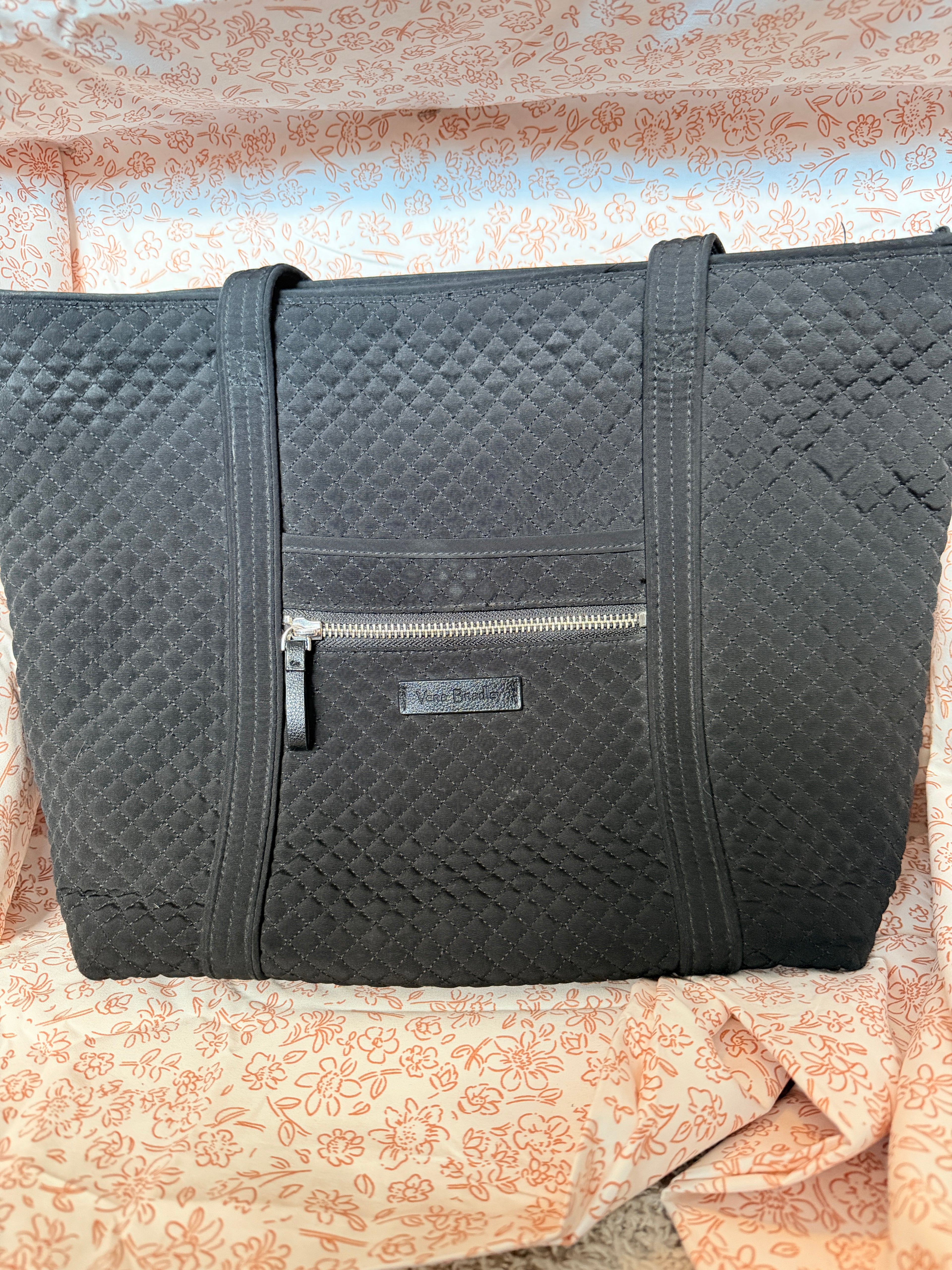 Vera Bradley Black Quilted Tote Bag