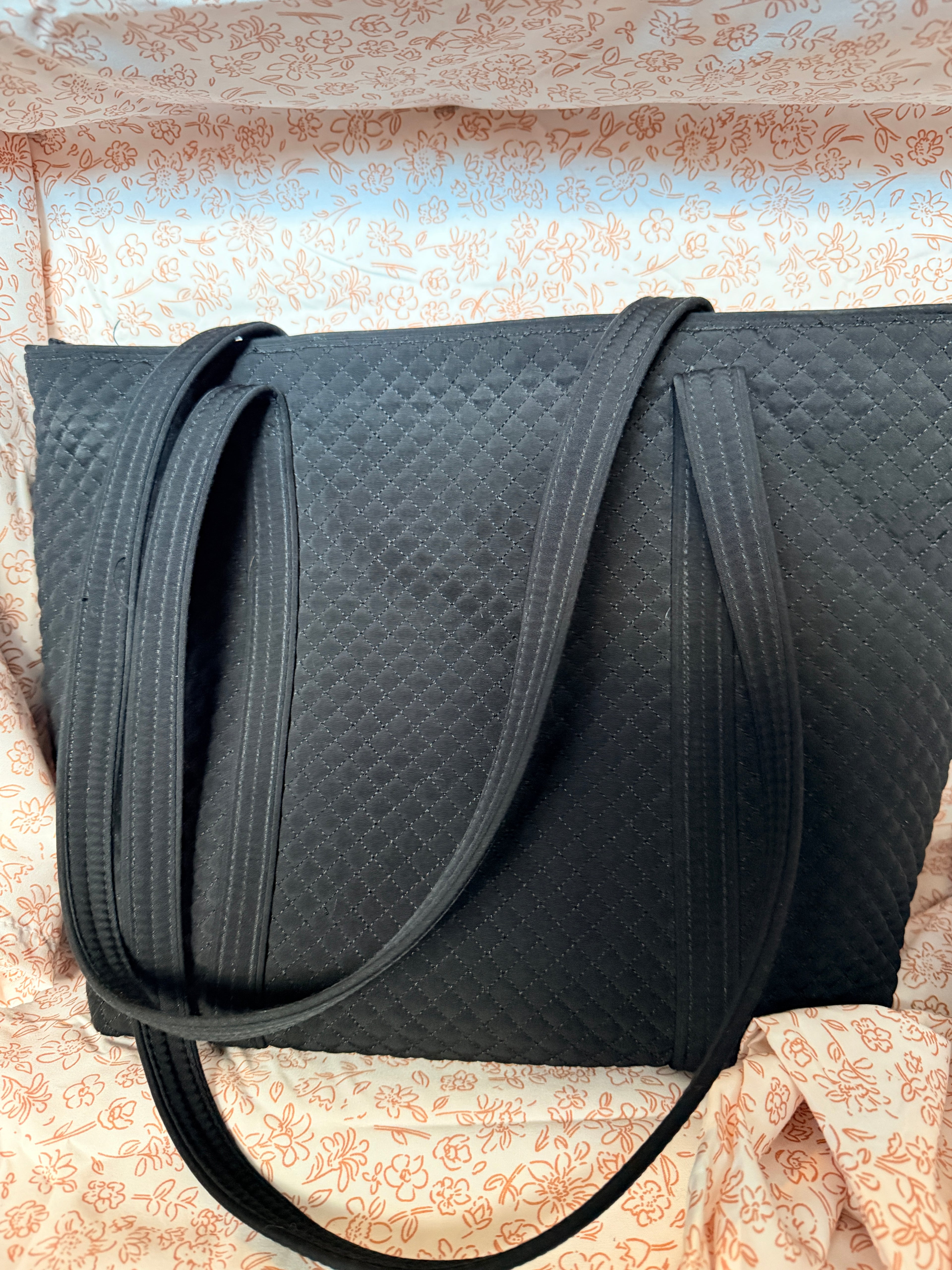 Vera Bradley Black Quilted Tote Bag