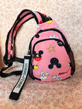 Pink Mickey Mouse Sling Backpack Disney Inspired Crossbody Backpack