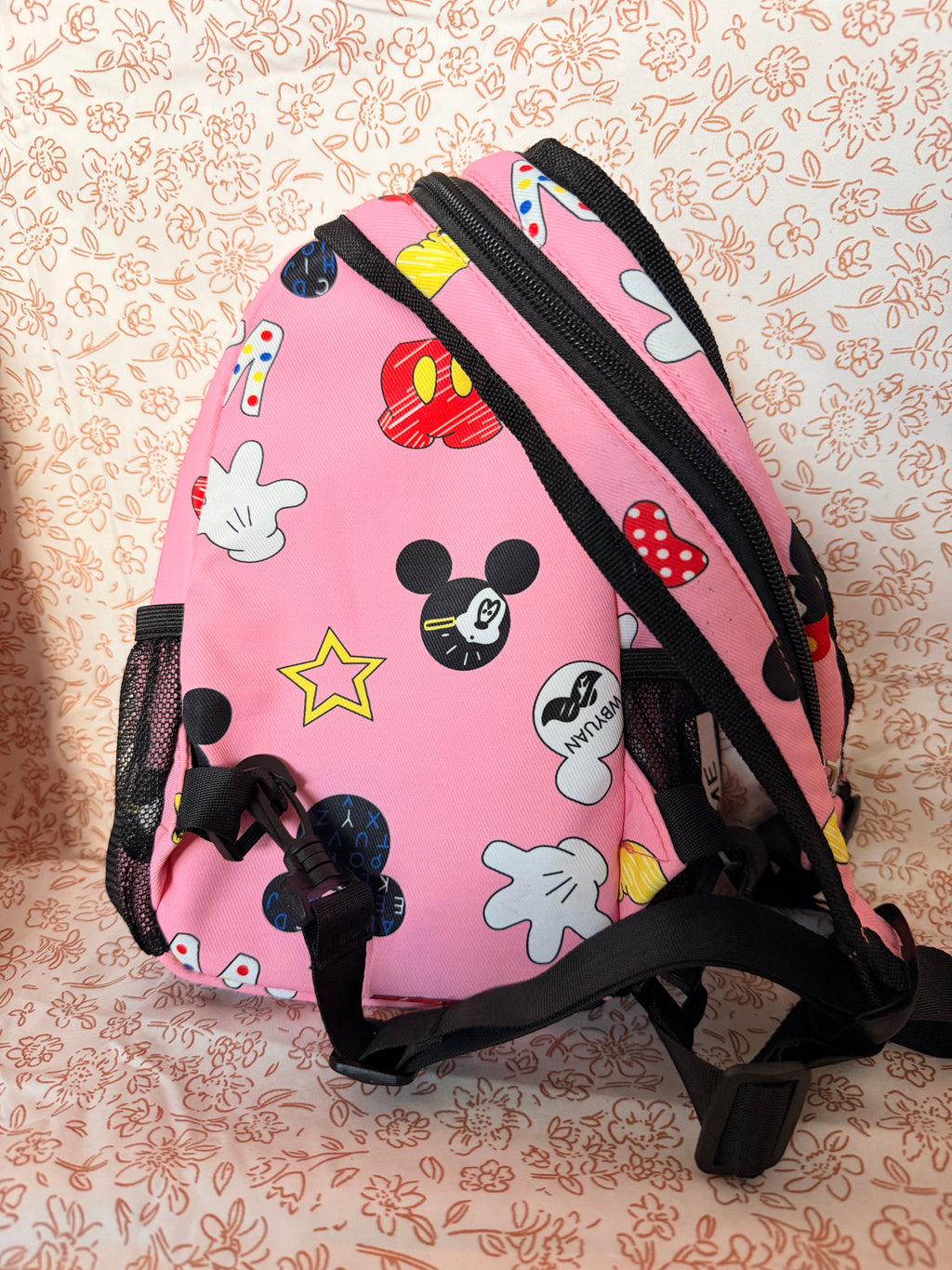 Pink Mickey Mouse Sling Backpack Disney Inspired Crossbody Backpack